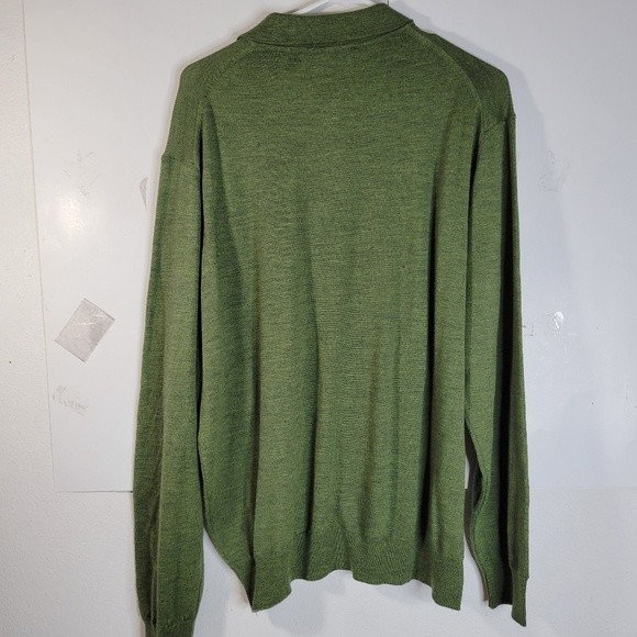 Mens Sette Ponti 100% Merino Wool Green Sweater Small hole/snag Size XL - Picture 5 of 8